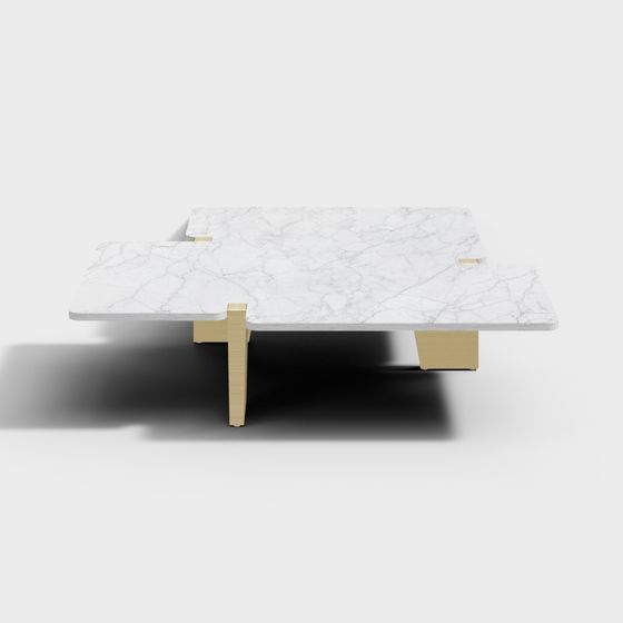 Luxury Marble Double Layer Coffee Table 3D Model