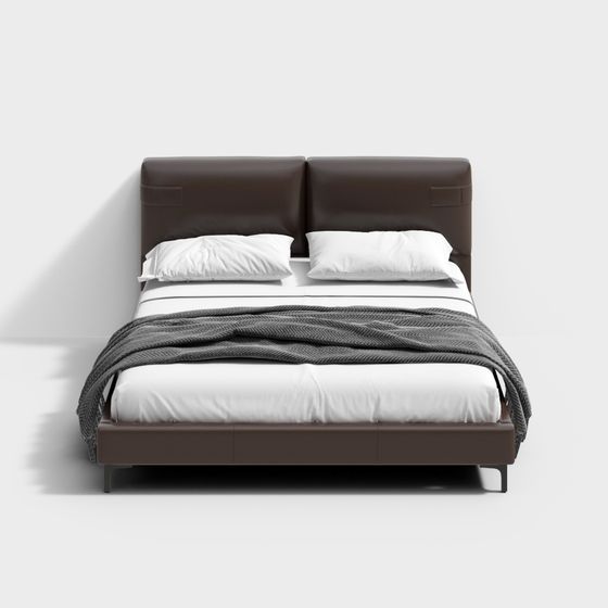 Modern Minimalist 3D Bed Model for Stylish Interiors