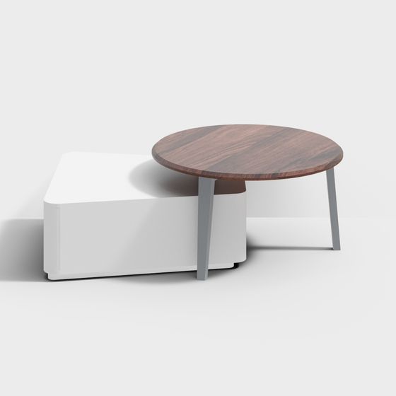 Stylish Round Table and Stool Set 3D model