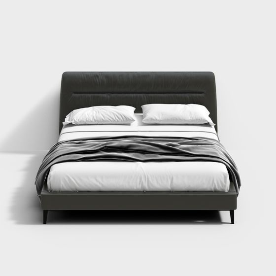 Modern Minimalist 3D Bed Model