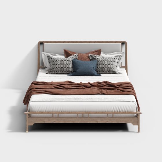 Modern Double Bed 3D Model