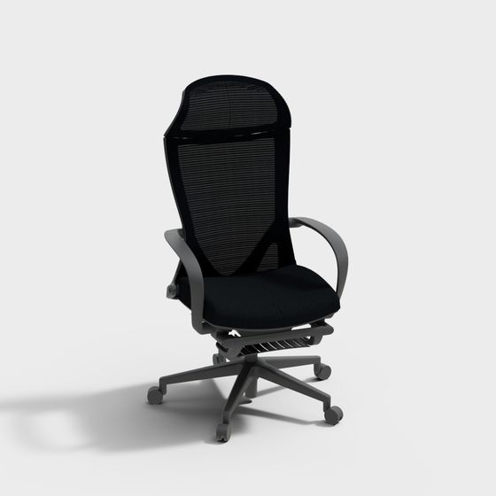 Elegant Low-Poly Office Chair 3D model