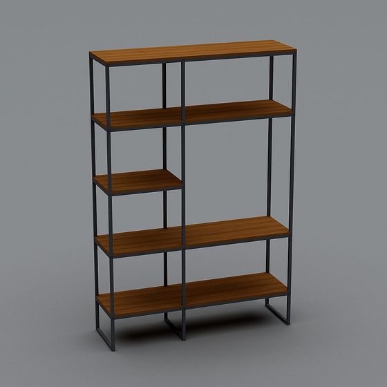 Stylish Low-Polygon Bookshelf 3D model