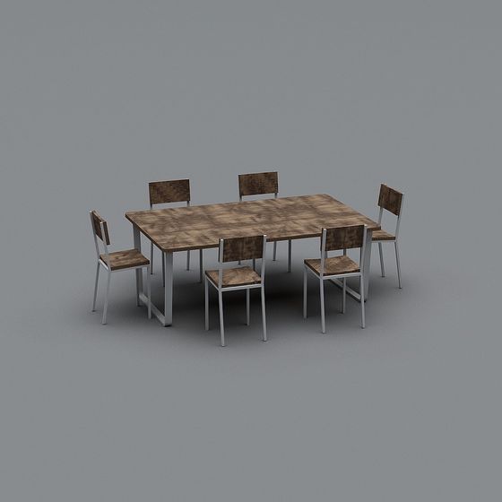 Elegant Dining Table and Chairs 3D model for Contemporary Spaces