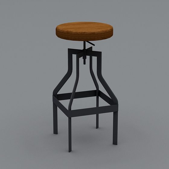 Stylish Low-Poly Bar Stool 3D model