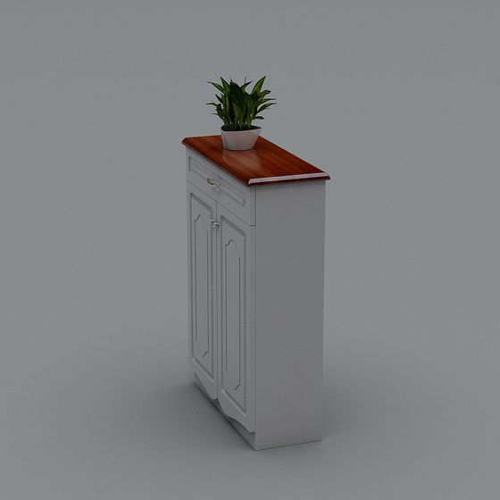 Elegant Low-Poly Storage Cabinet 3D model