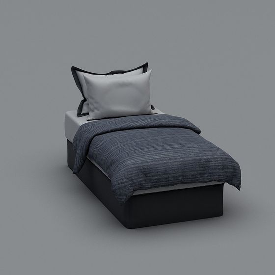Elegant Low Poly Bed 3D model for Modern Design