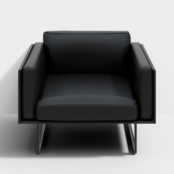 Woodworks Infinity Sofa 모던 미니멀리스트 가죽 패브릭 소파 콤비네이션 small family MZGF 뷰티 - 싱글 소파 올 블랙 가죽