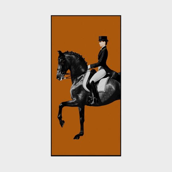 Stylish Black Racehorse 3D model with Jockey