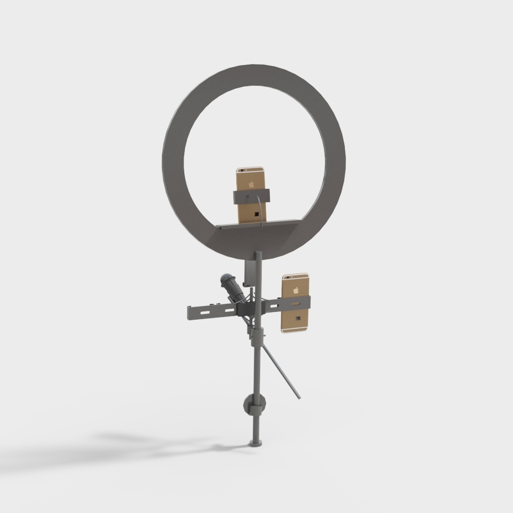 Sleek Circular Lamp Phone Stand 3D model