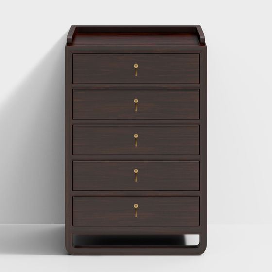 Urban Minimalist Drawer Cabinet 3D Model