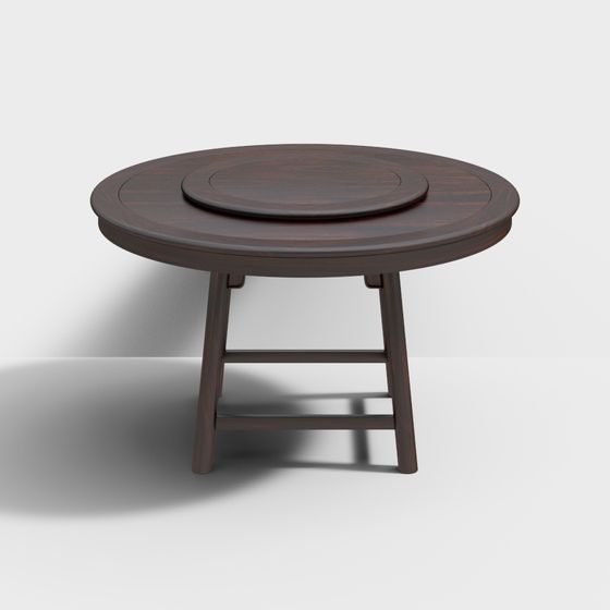 Elegant Low-Poly Round Table 3D model