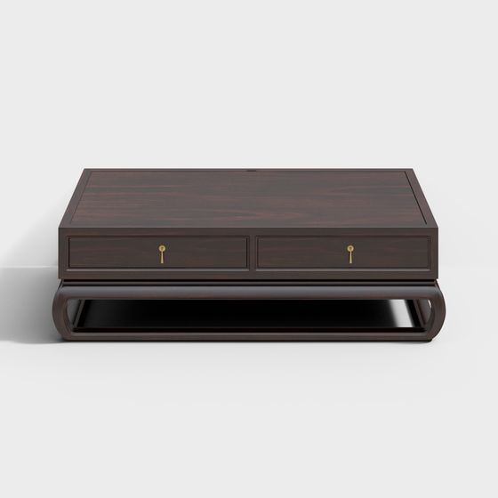 Elegant Low-Polygon Coffee Table 3D model