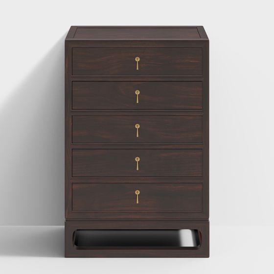 Stylish Wooden Storage Cabinet 3D model for Modern Interiors