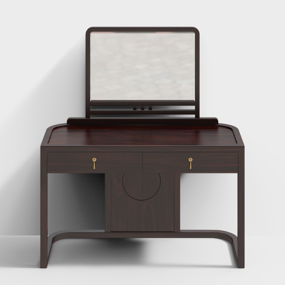 Elegant Low-Poly Dressing Table 3D model