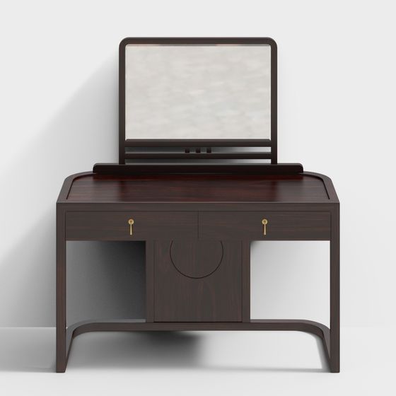 Elegant Low-Poly Dressing Table 3D model