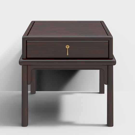 Minimalist Wooden Side Table 3D model
