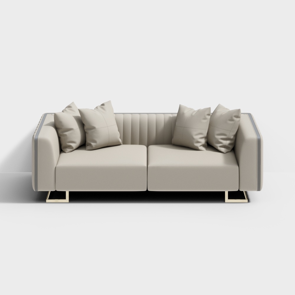 Urban Comfort Low-Poly Sofa – Modern Gray & Metal Frame