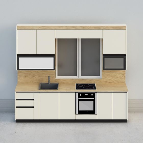 Modern Minimalist Kitchen Cabinet 3D model