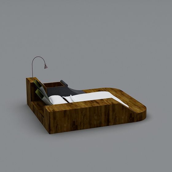 Stylish Low-Poly Bed 3D model for Cozy Bedrooms