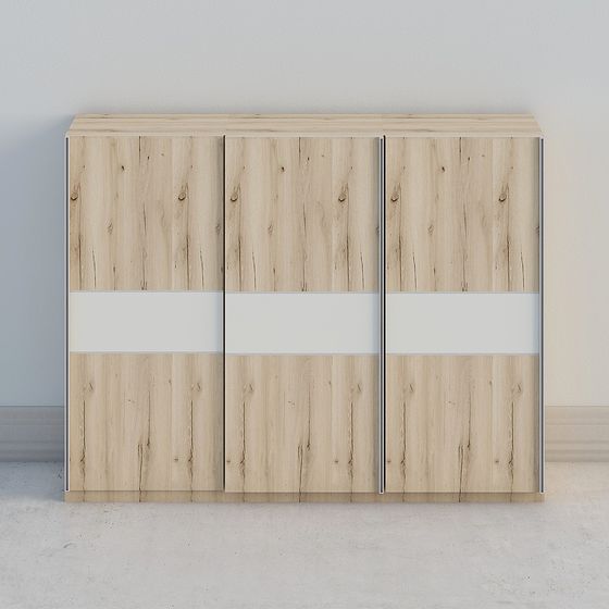 Wooden Sliding Door Wardrobe 3D model