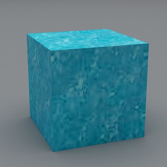 Low-Poly Underwater Cube 3D Model