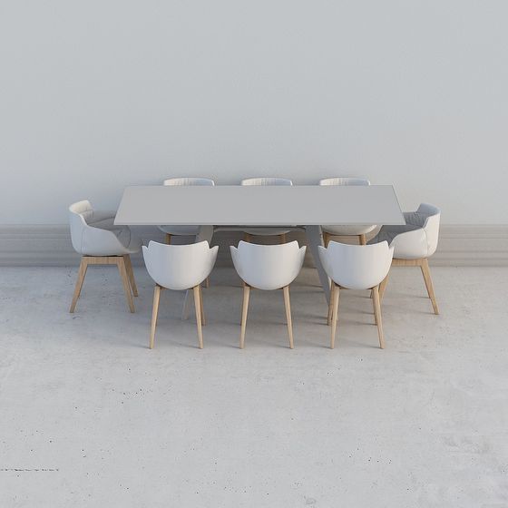 Minimalist Dining Table and Chair Set 3D model