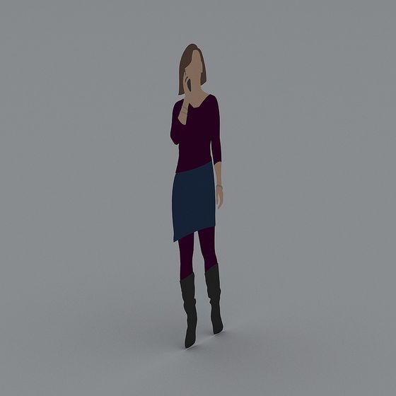 Urban Wanderer Low-Poly 3D Model