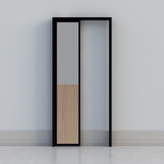 Wood Color Modern Sliding Door 3D Model