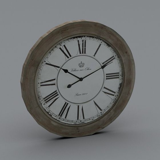Vintage Clock 3D Model with Unique Retro Aesthetics