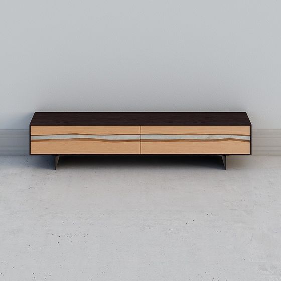 Streamlined TV Cabinet 3D model