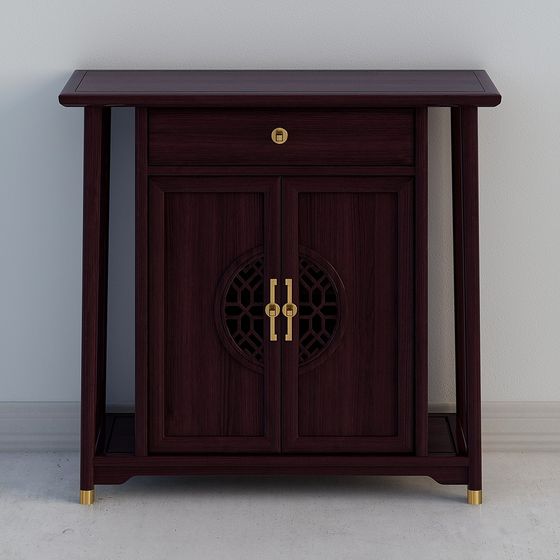 Elegant Chinese Console Cabinet 3D Model