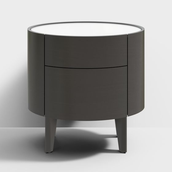 Elegant Round Nightstand 3D model for Modern Spaces