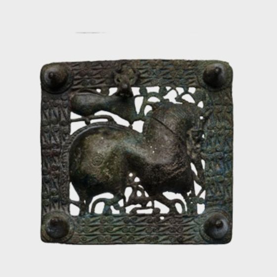 Decorative Bronze Horse Plaque 3D model for Creative Projects