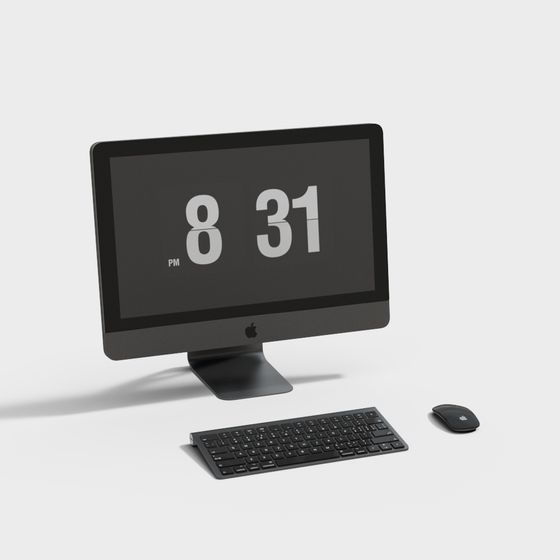 Black Desktop 3D Model