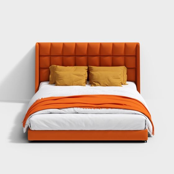 Stylish 3D Bed Model for Modern Home Design