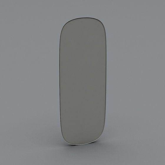 Stylish Oval Mirror 3D model for Modern Interiors