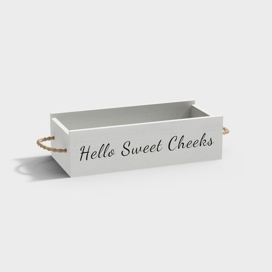 Hello Sweet Cheeks Wooden Storage Box 3D model