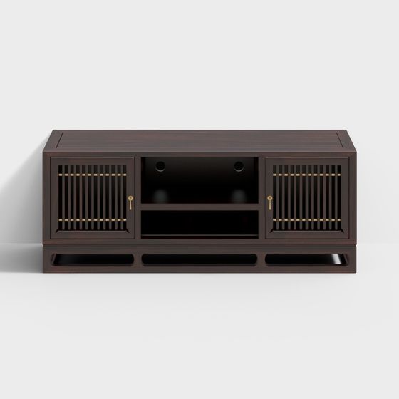 Elegant Low-Polygon TV Cabinet 3D model