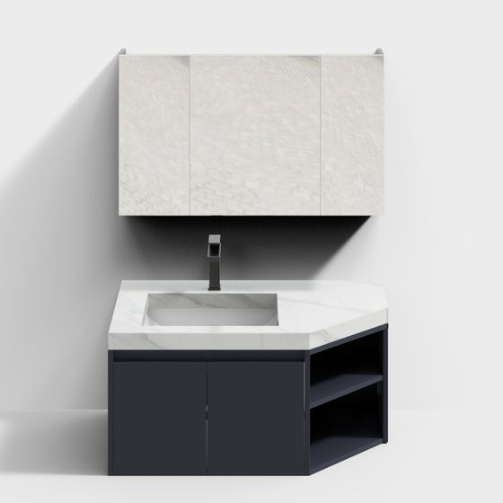 Modern Minimalist Bathroom Cabinet 3D model