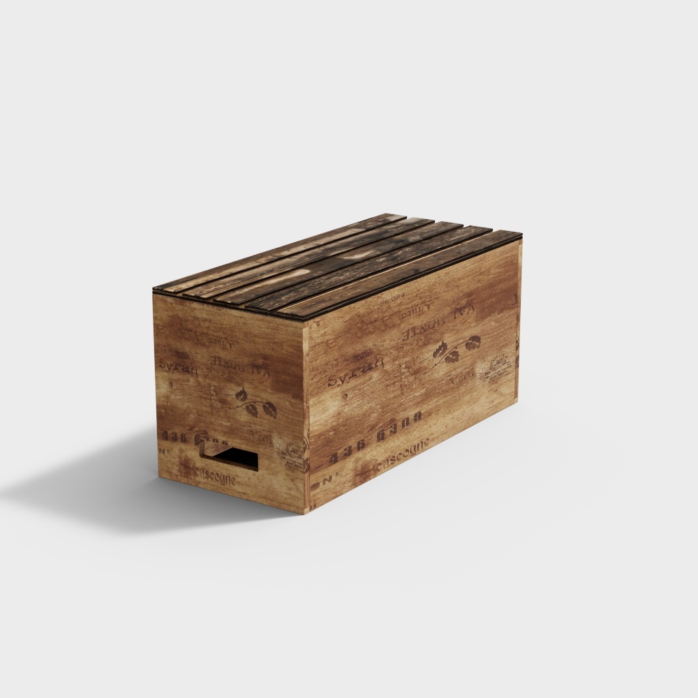 Vintage Wooden Crate 3D model
