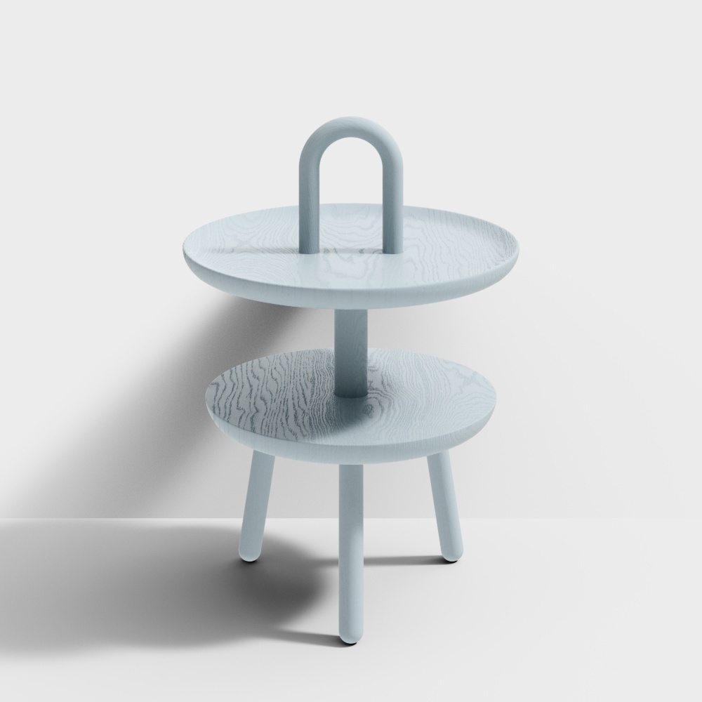 Urban Elegance Side Table 3D Model – Minimalist Wood Texture