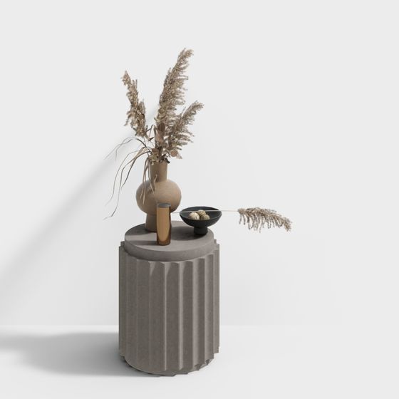 Elegant Low-Polygon Side Table 3D model