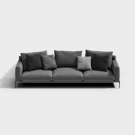 Modern Minimalist Low-Poly Sofa 3D model