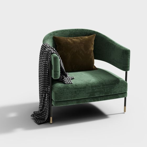 Elegant Low-Polygon Sofa 3D model for Modern Interiors