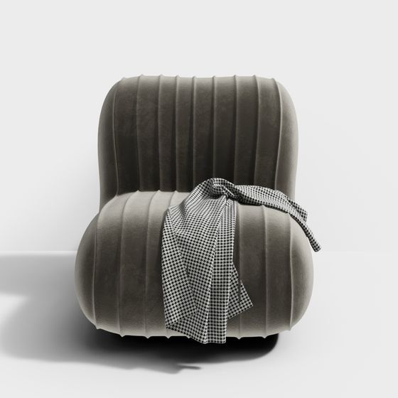 Elegant Low-Poly Fabric Chair 3D model