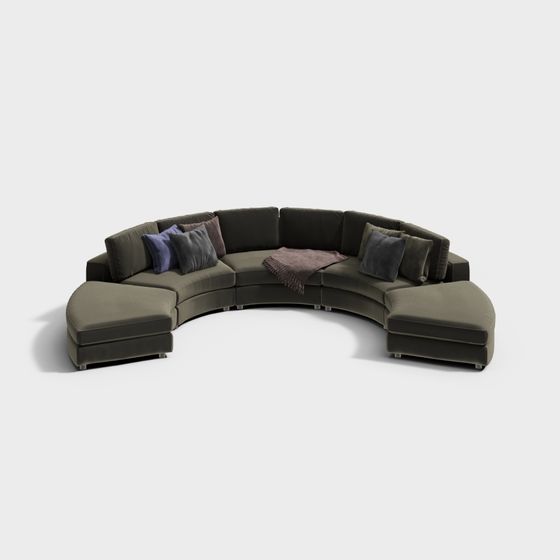 Curve Comfort Sofa 3D model for Modern Spaces