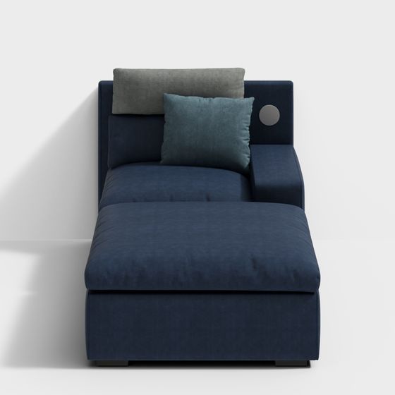 Elegant Navy Blue Sofa 3D model for Modern Interiors