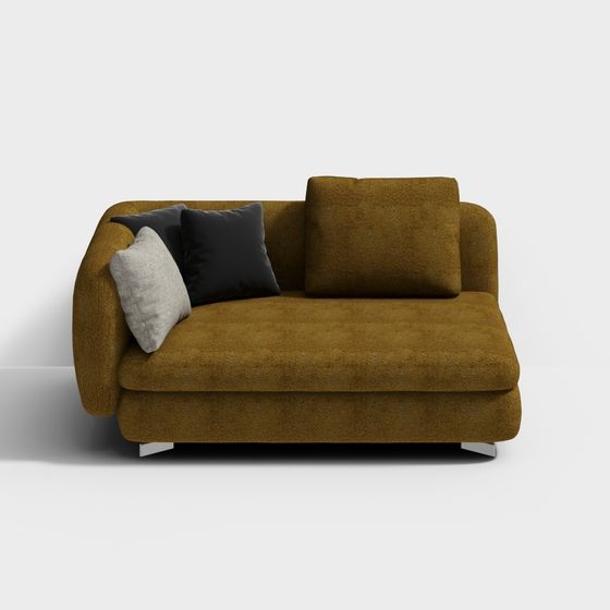 Unique Low-Polygon Olive Green Sofa 3D model