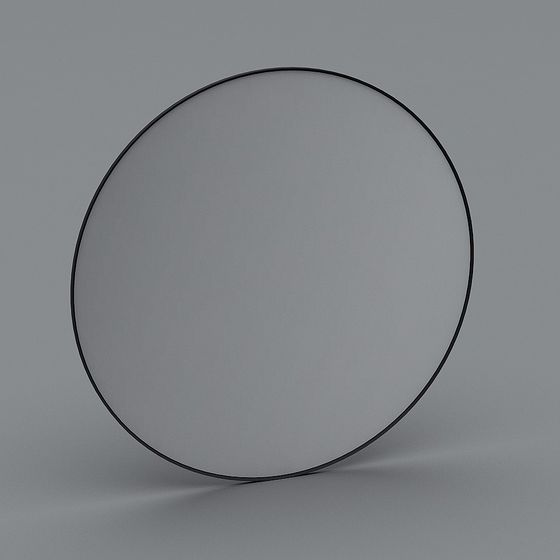 Sleek Round Mirror 3D model for Modern Designs